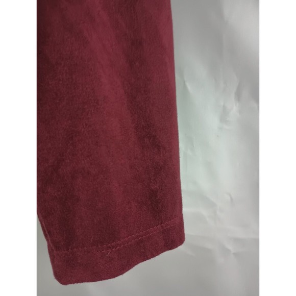 Westbound Women's Petite Sz PM Red Wine Faux Suede Long Sleeve Tasseled Top - Picture 6 of 16